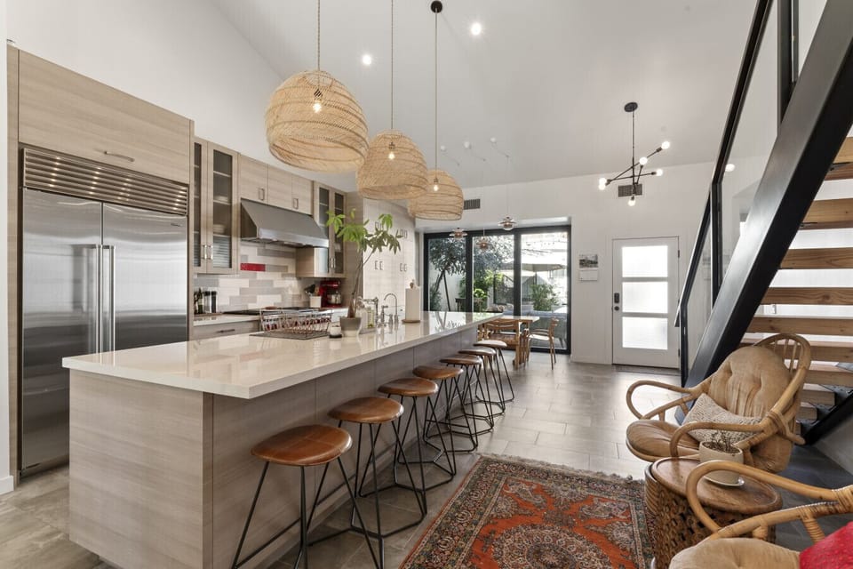 Kitchen island with bar seating for casual meals and conversation.