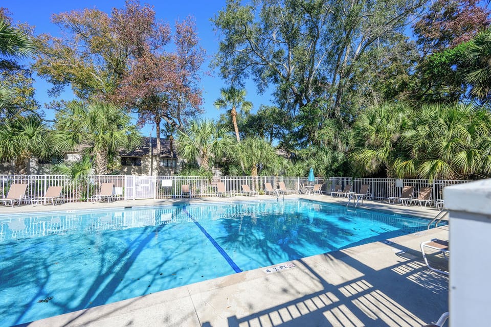 One of two large pools on the complex