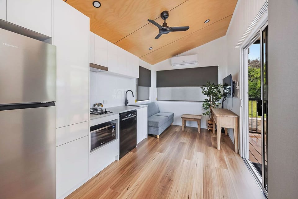 Premium Tiny Home - Sleeps 2 | Living area | 32-inch TV with cable channels
