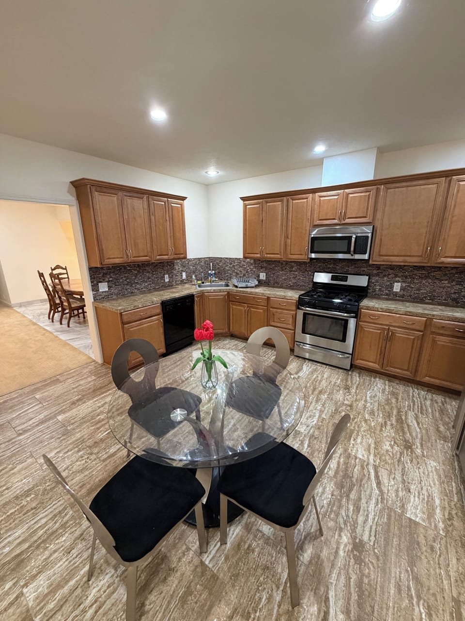 Kitchen is fully equipped w/ d/w stove, oven, microwave Keurig, toaster &tea pot