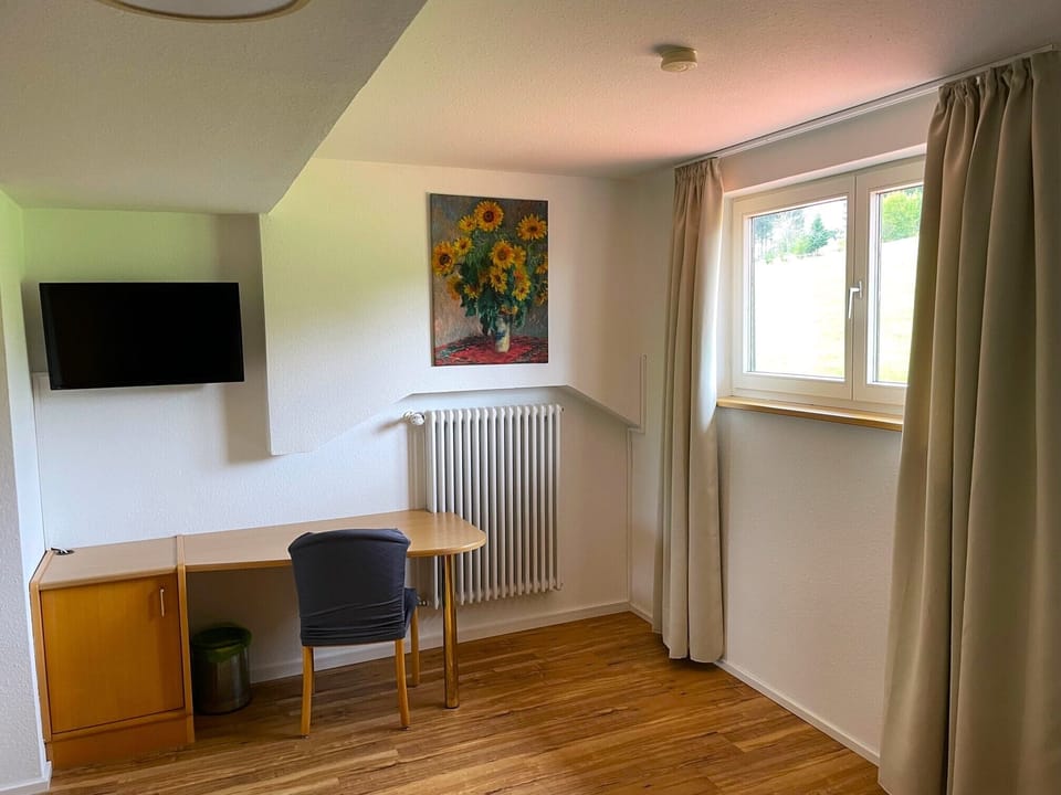 Desk, laptop workspace, soundproofing, free WiFi