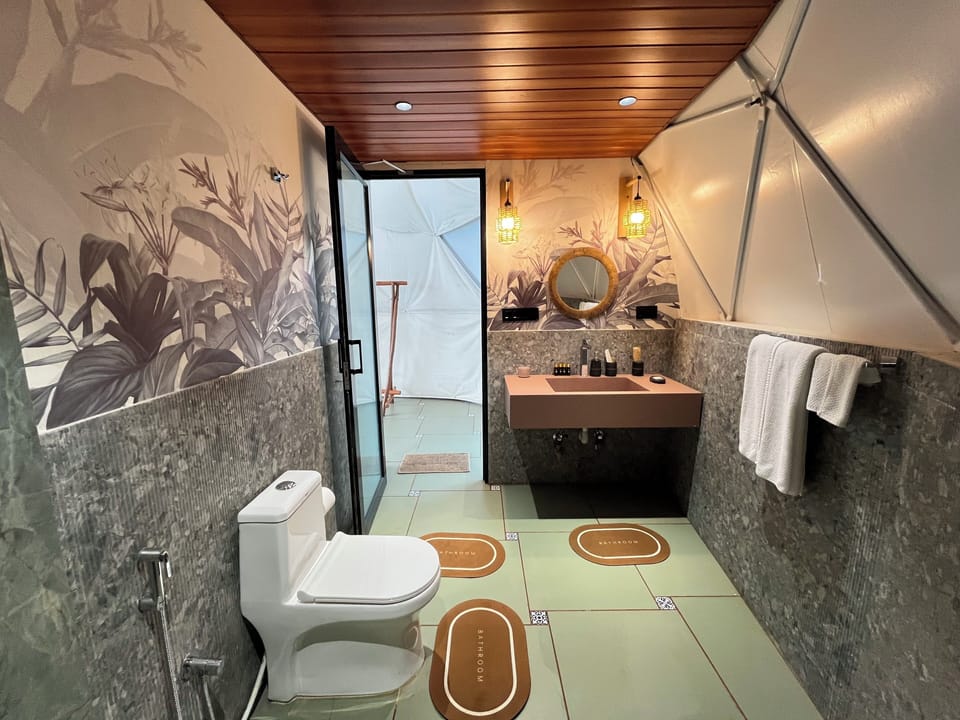 Lake View Dome | Bathroom | Towels, soap, shampoo, toilet paper