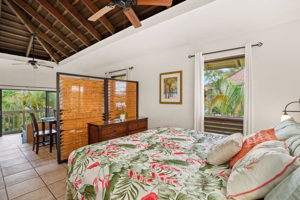King bed and living area