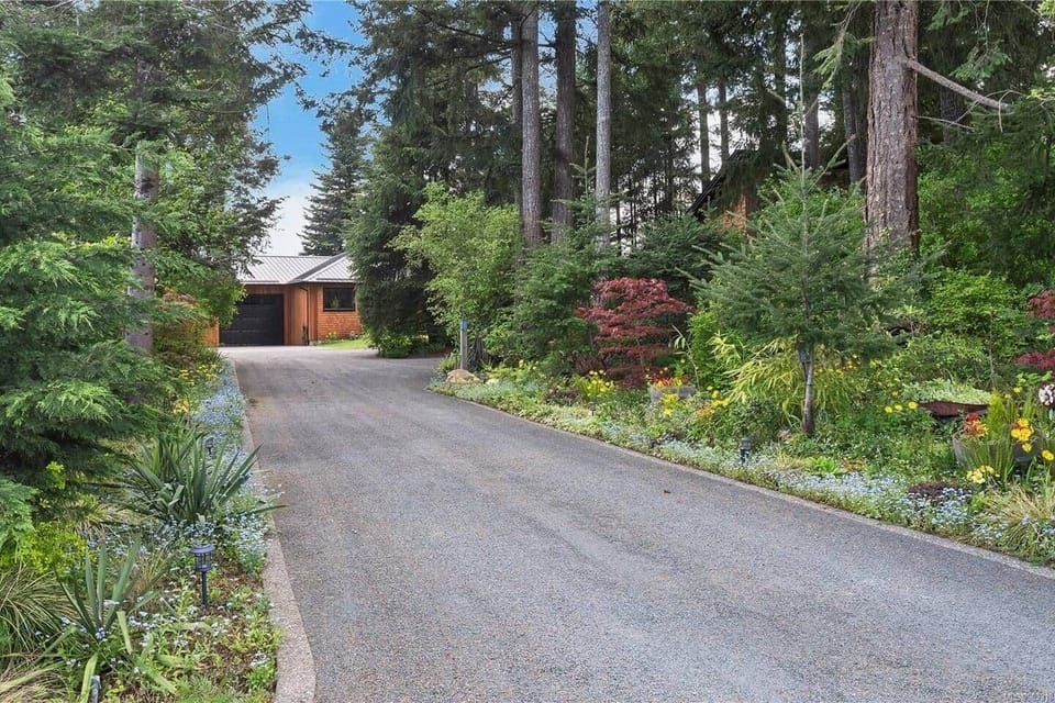 Private driveway into property providing access to the Main Residence and Guest House 