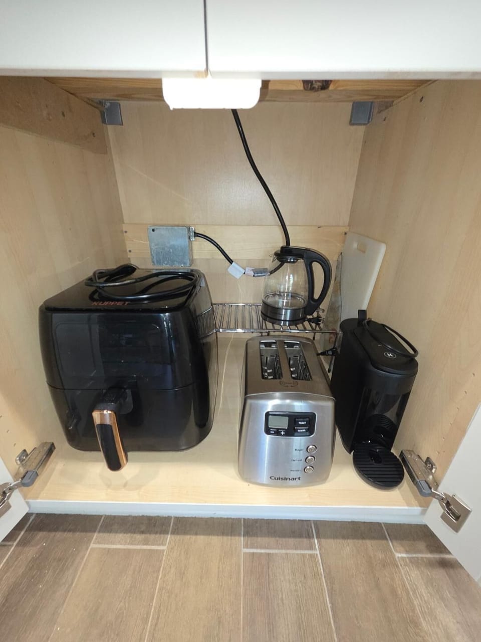 Air Fryer, toaster, Keurig, tea kettle