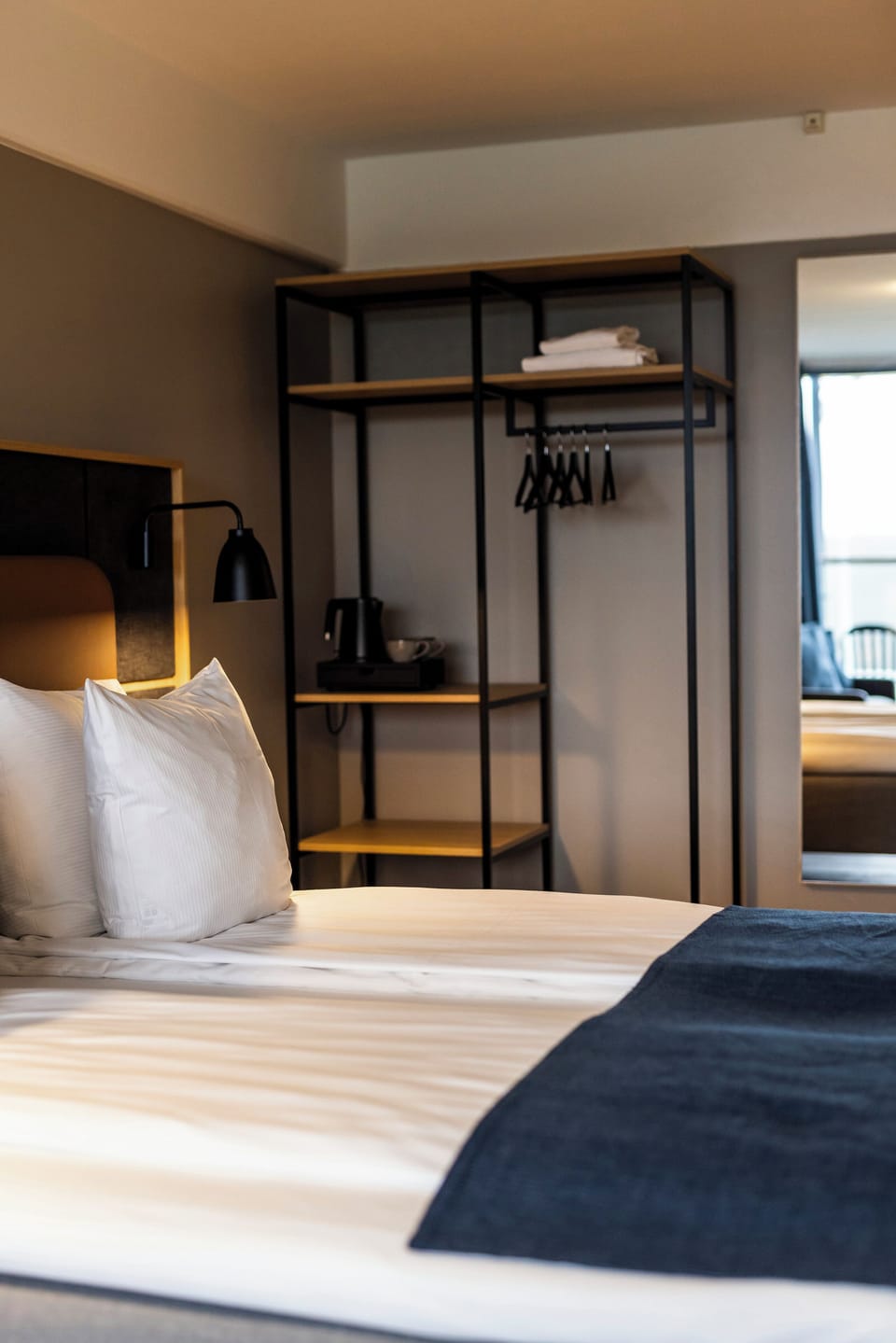 Desk, laptop workspace, WiFi (free), bed sheets