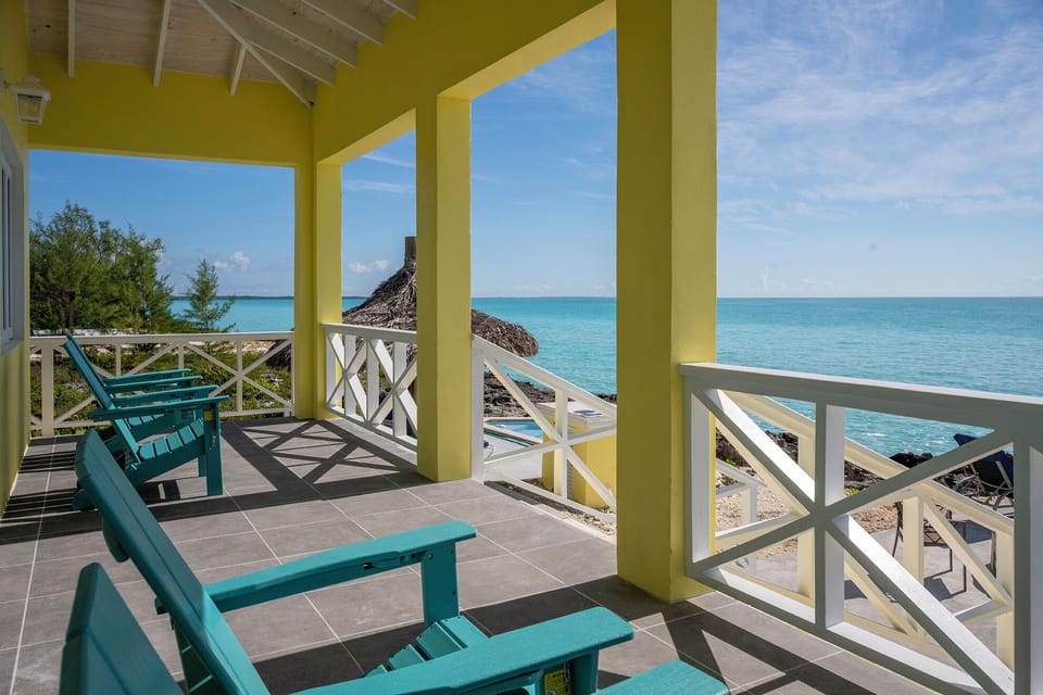 Guest Cottage front porch with spectacular ocean views.