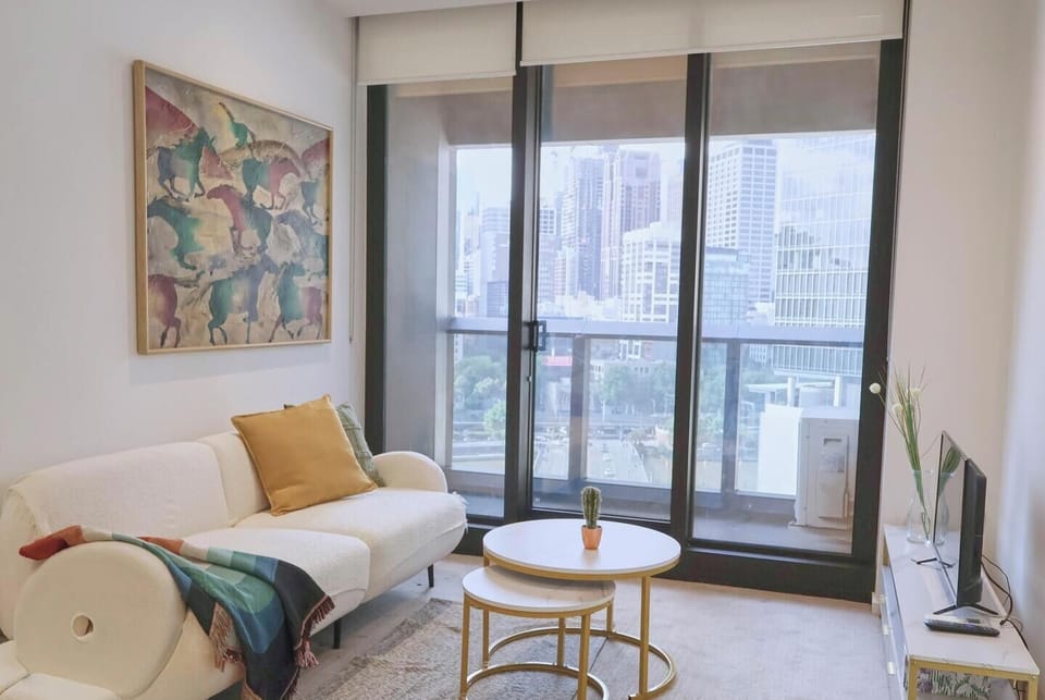 Comfortable sofa and TV