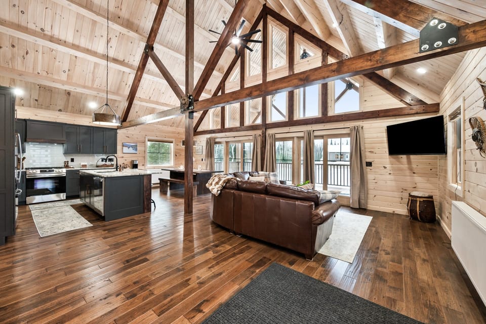 Main floor with large wall of windows