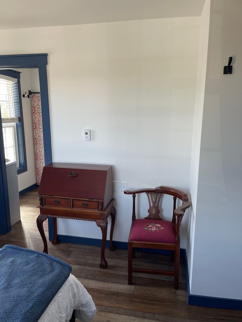 Genuine secretary desk & corner sitting chair.