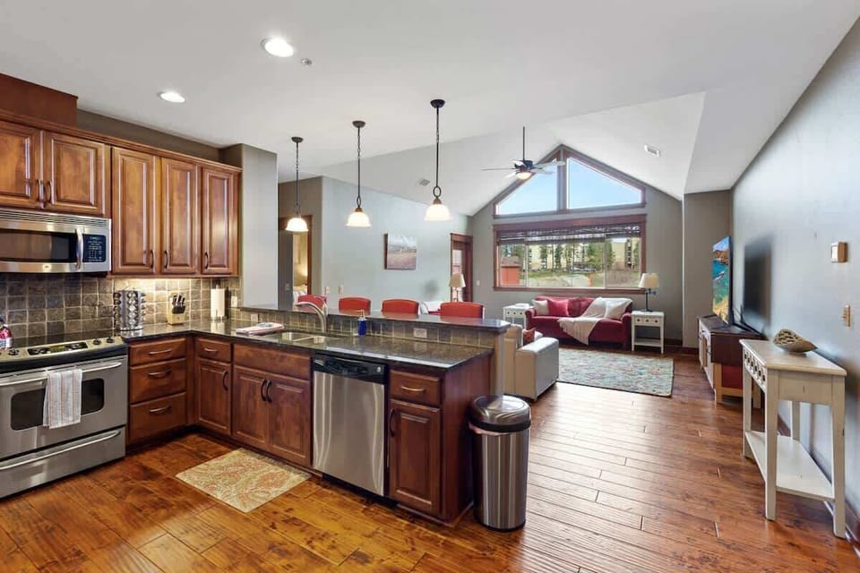 Open concept kitchen and living room 