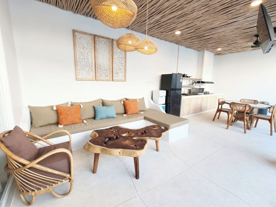 Premium Villa, 2 Bedrooms, Balcony, Pool View | Private kitchenette | Full-size fridge, microwave, stovetop, dishwasher