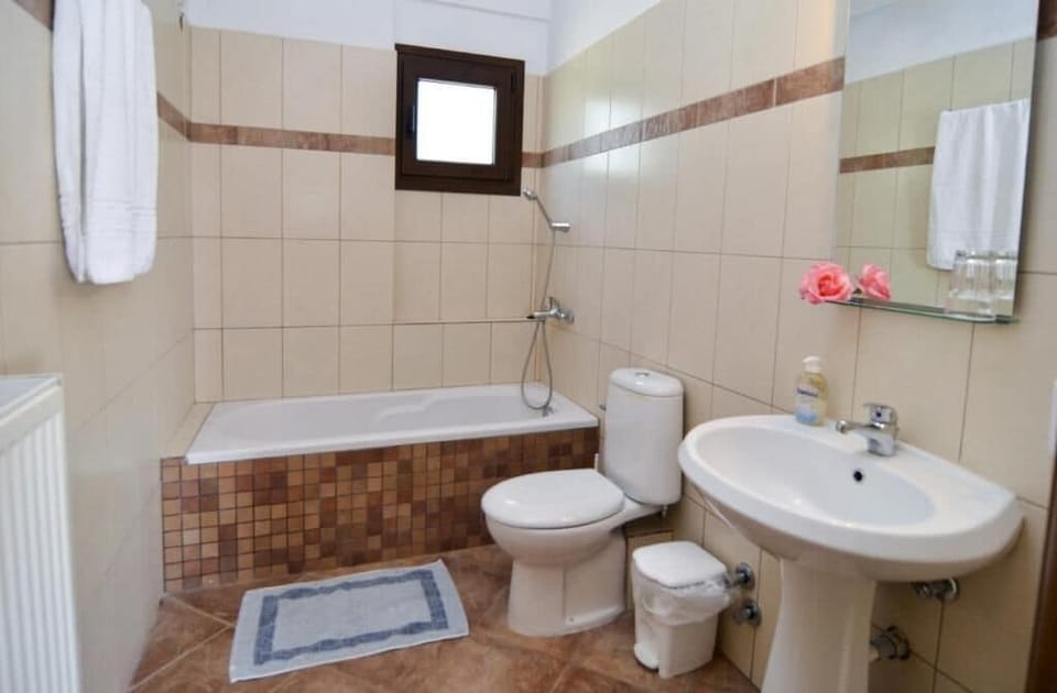Suite, Sea View | Bathroom | Hair dryer, towels, soap, shampoo