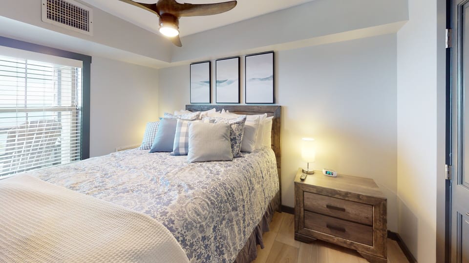Indoors, Appliance, Ceiling Fan, Home Decor, Bed