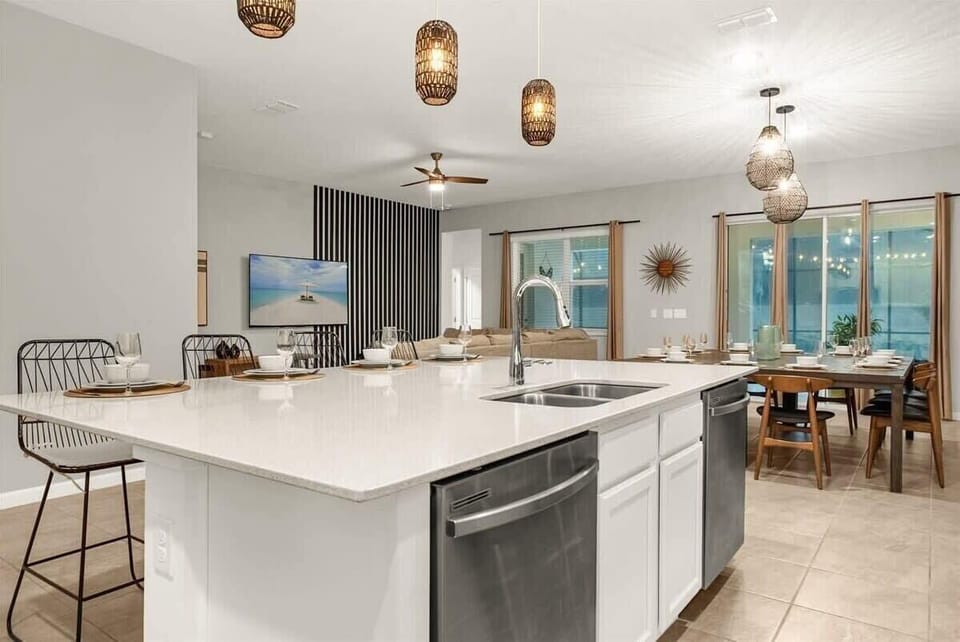 Chef's Kitchen with Island and Bar Seating