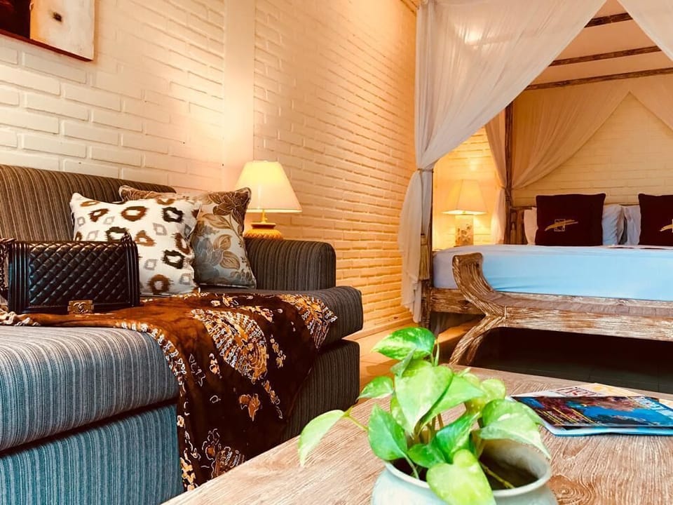 Deluxe Double Room, Ocean View | Living area
