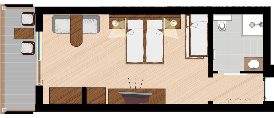 Family Studio, 1 Bedroom | Floor plan