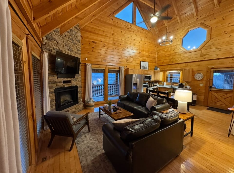 Family Room with Vaulted Ceilings
