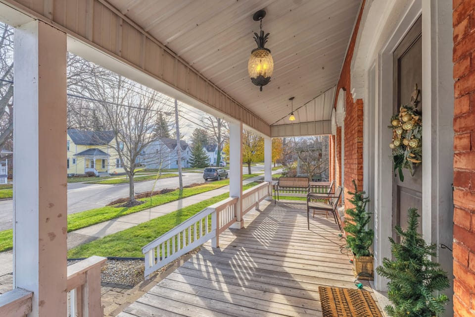 Inviting front wrap around porch