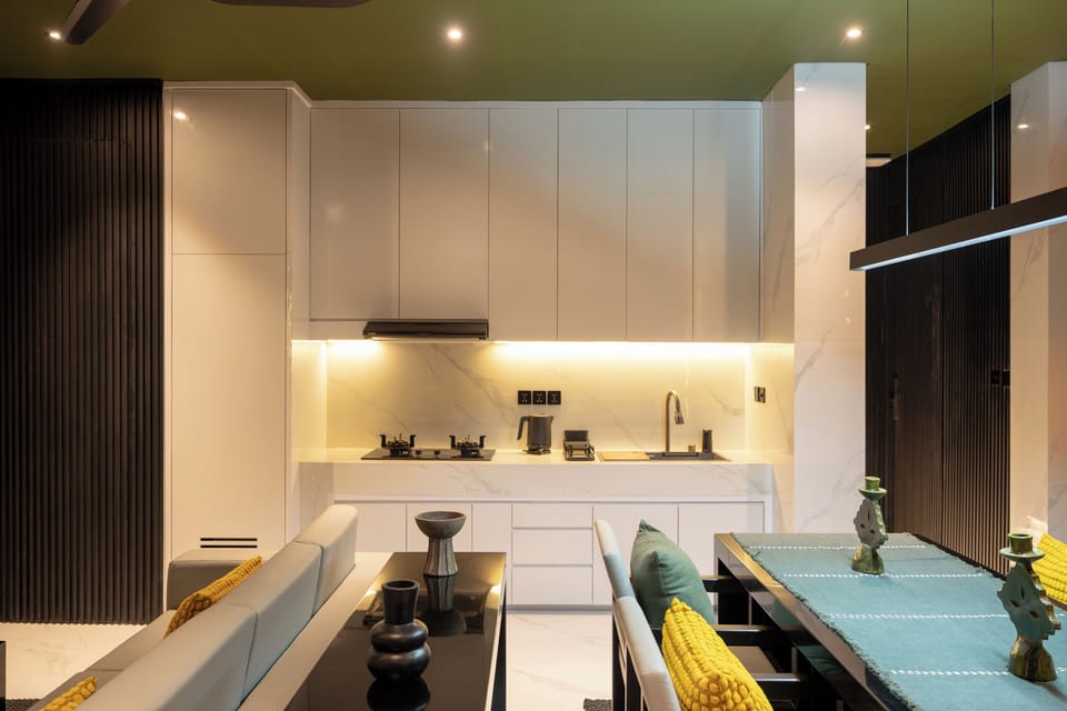 Deluxe Villa, 1 Bedroom, Balcony, Pool View | Living area | 32-inch Smart TV with digital channels