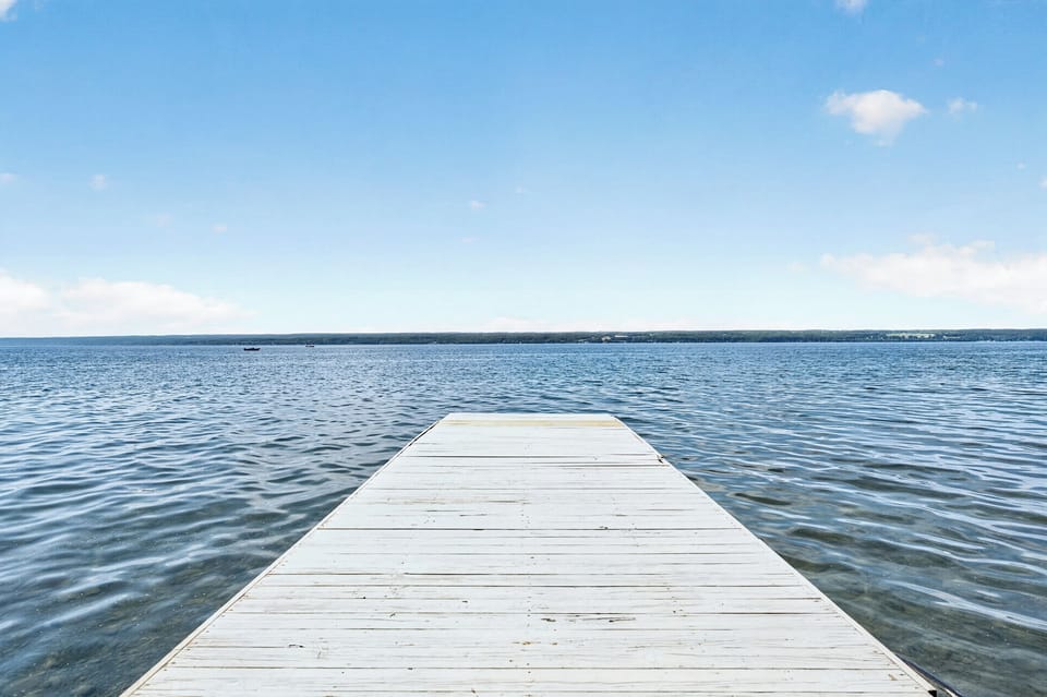Private dock reaching into open water