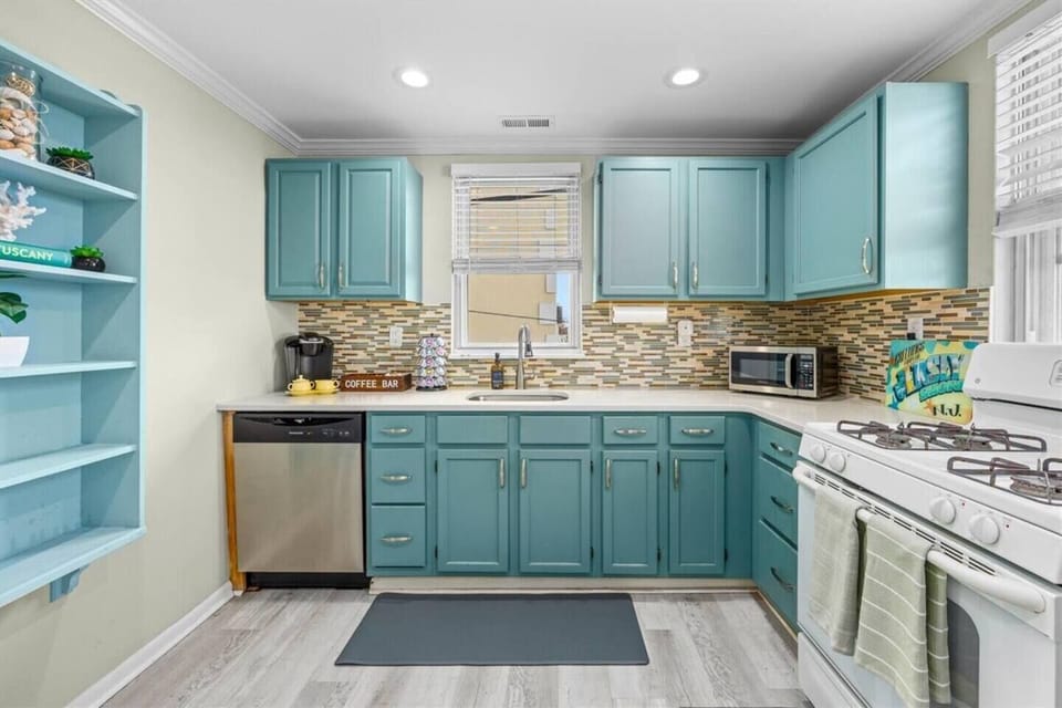 The first of two kitchens