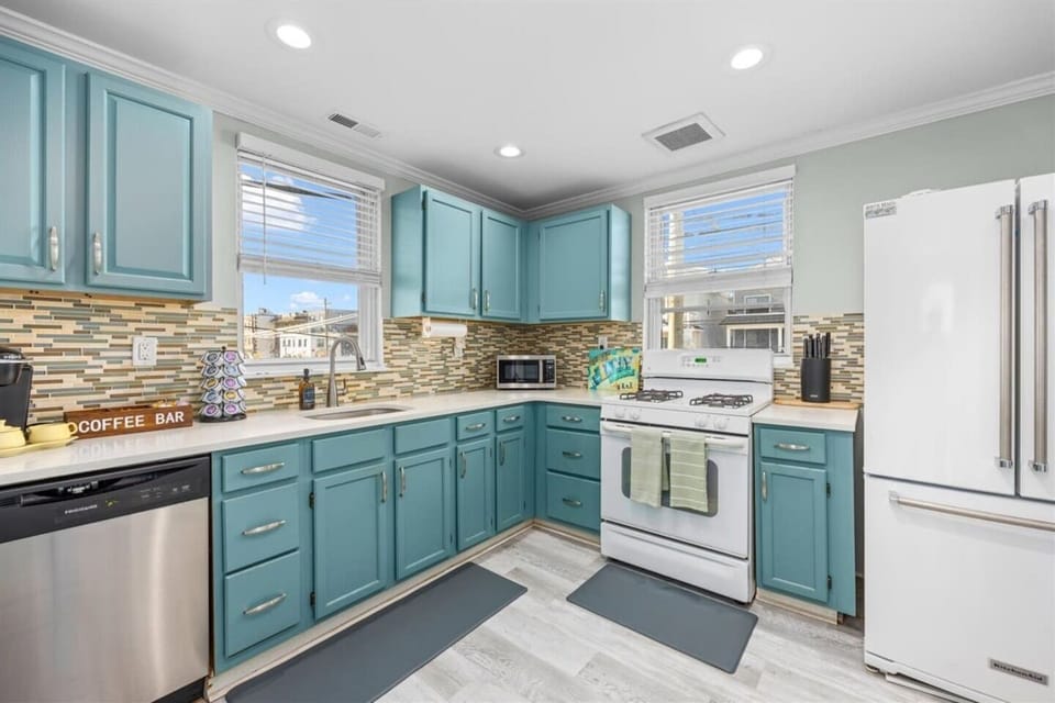 The first of two kitchens