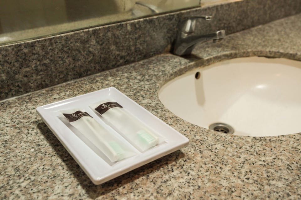 Shower, free toiletries, slippers, bidet