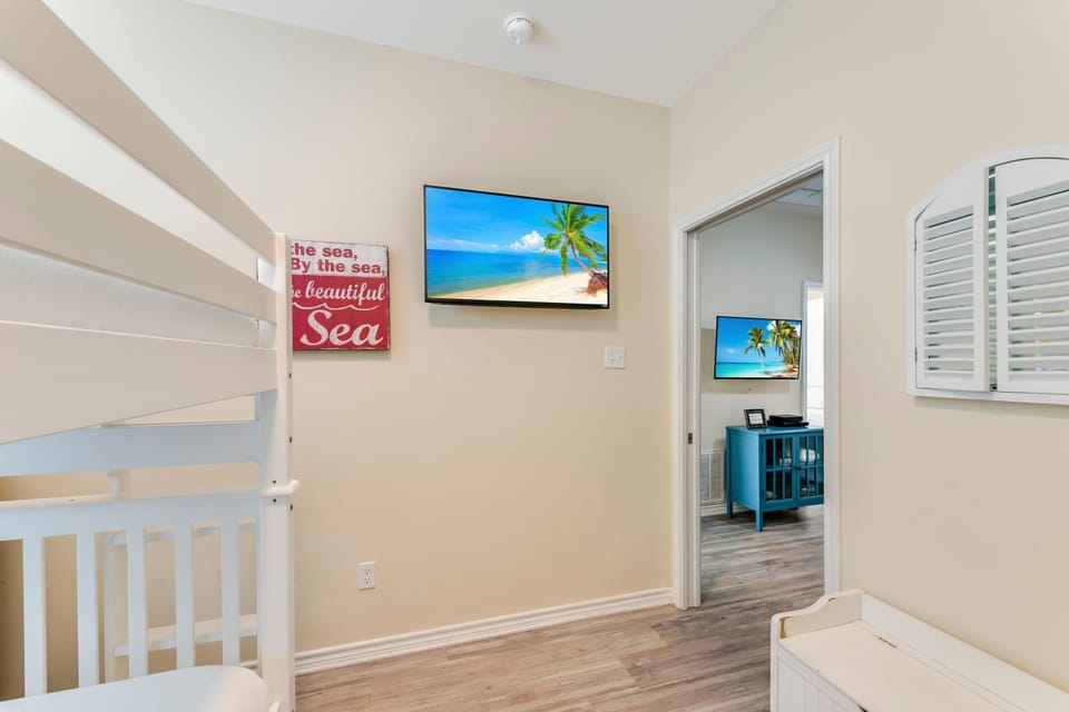 A little adventure and a lot of fun. This bunk room is the perfect spot for kids and friends to hang out and get some sleep.