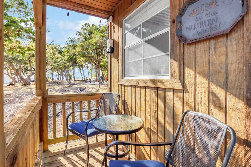 Enjoy a morning sunrise from the front porch seating