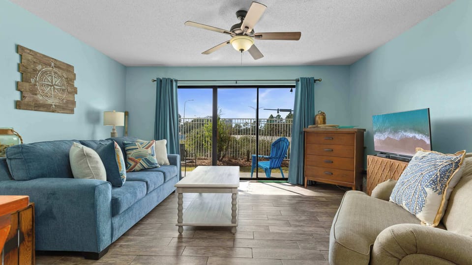 Curl up in the inviting living room & stream your favorites on the smart TV​