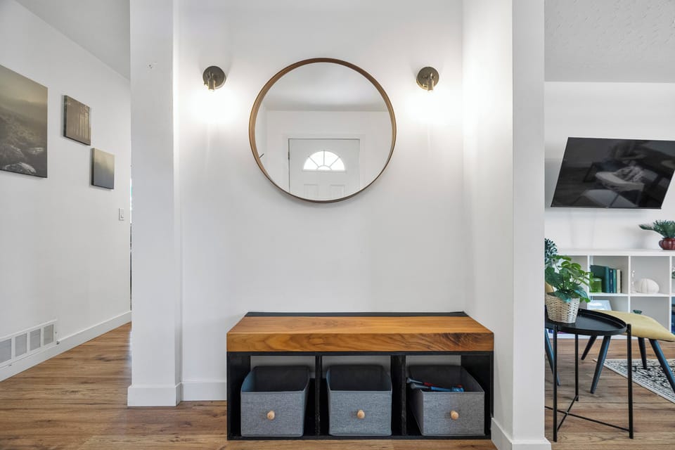 Drop your keys and relax simple, chic foyer vibes.
