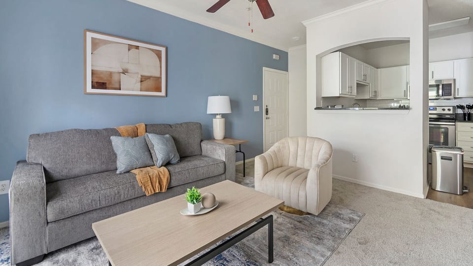 Apartment (1 Bedroom) | Living area | 50-inch TV with digital channels