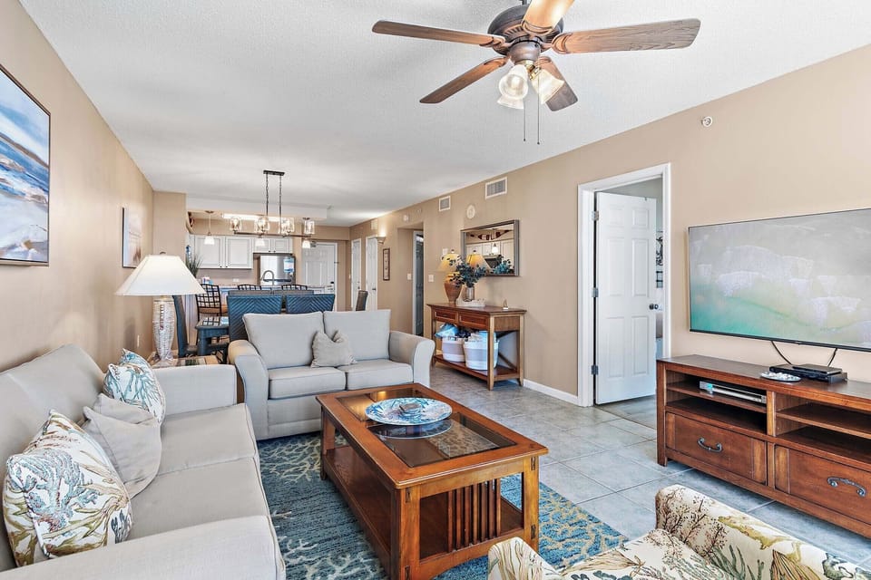 Living room to dining room view