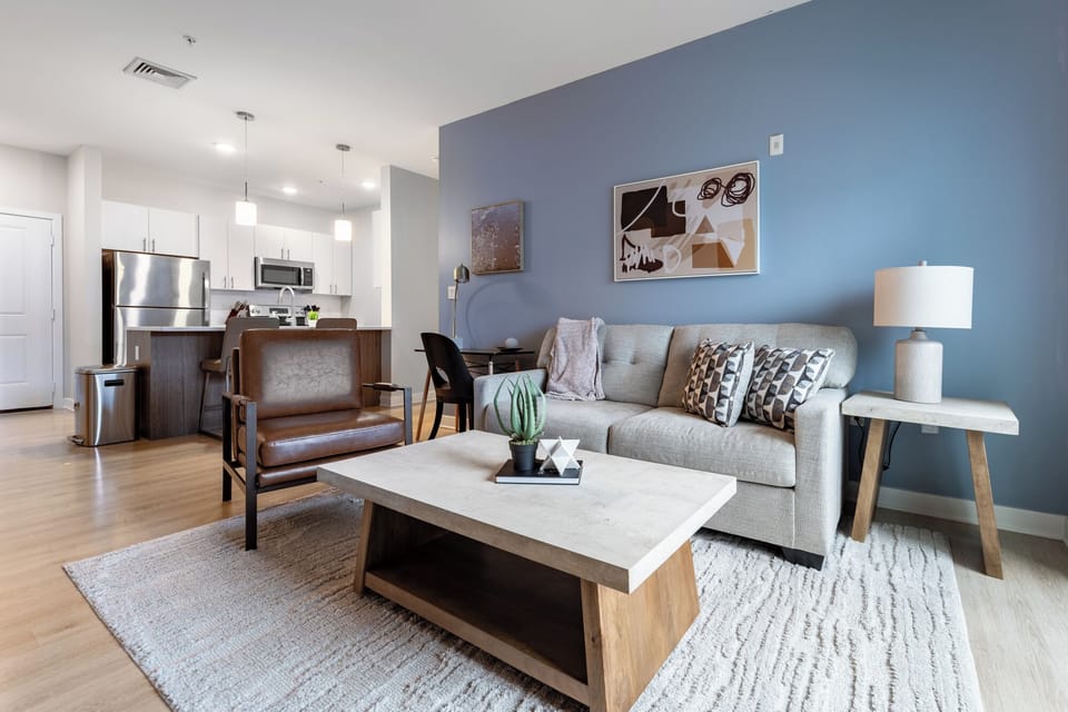 Apartment (2 Bedrooms) | Living area | 50-inch Smart TV with digital channels, table tennis