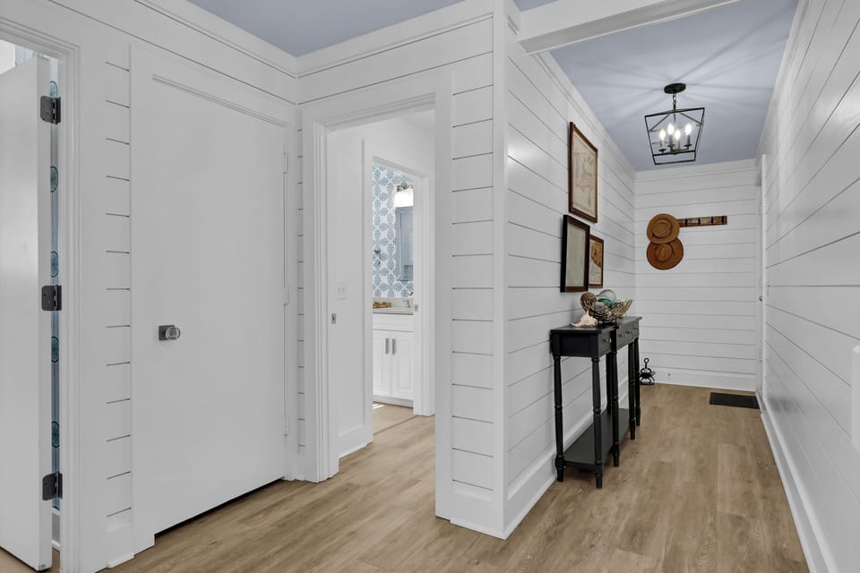 Bright hallway connecting main living spaces