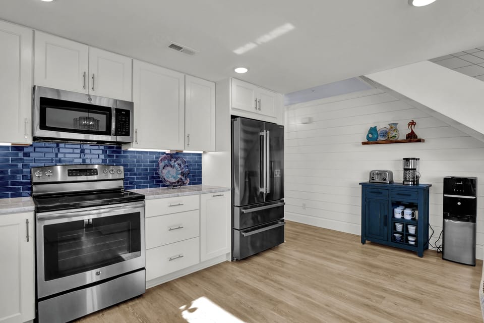 Fully equipped kitchen with modern appliances