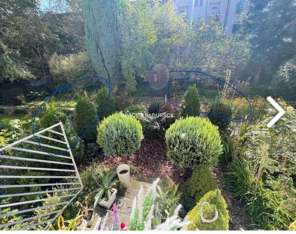 exit to the garden from the apartment