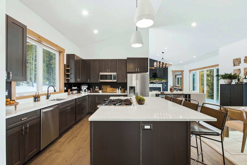 Fully equipped kitchen designed for cooking and entertaining.