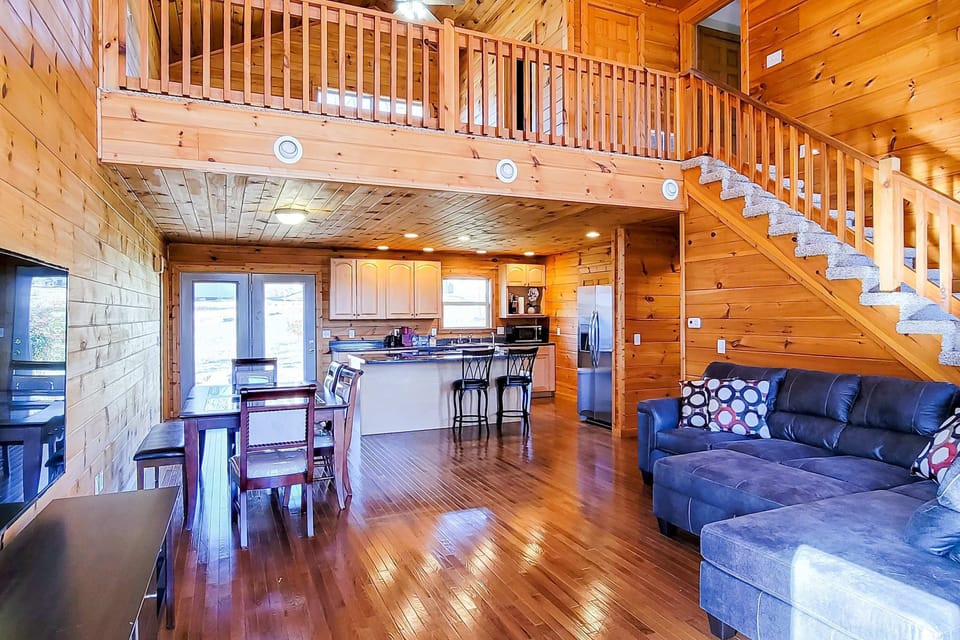 Spacious retreat with wooden charm, perfect for relaxation and gatherings!