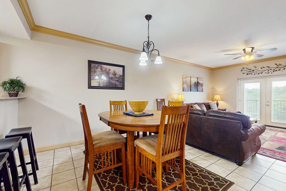 Gather around the rustic table for meals, laughter, and stunning mountain views!