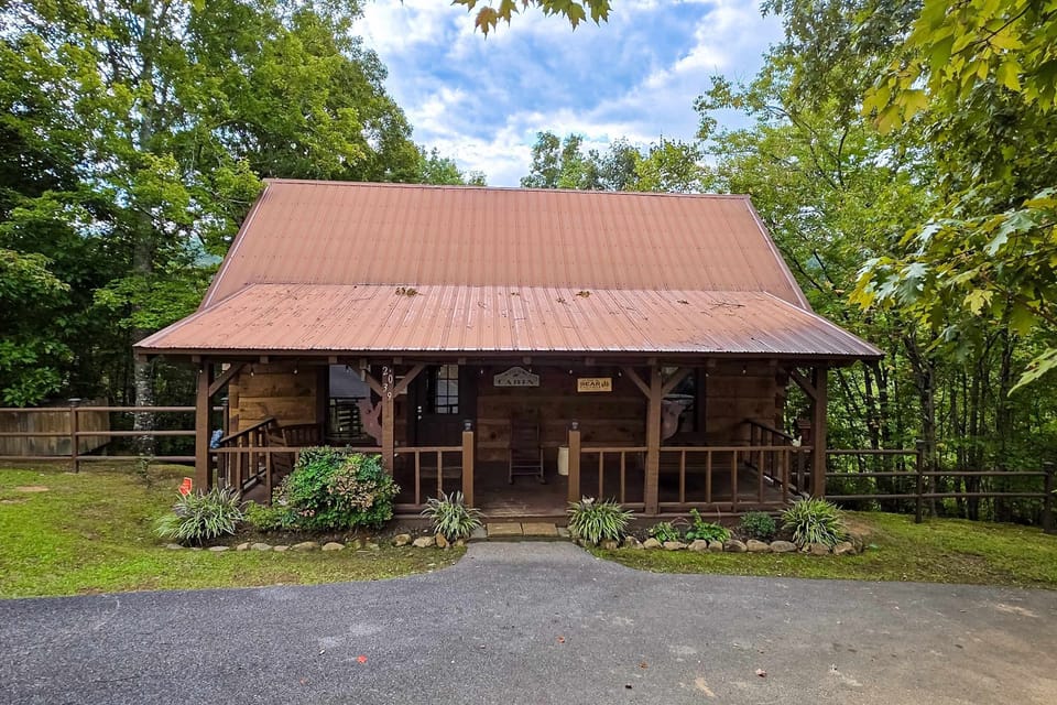 Enjoy mountain views from the inviting porch of your retreat!