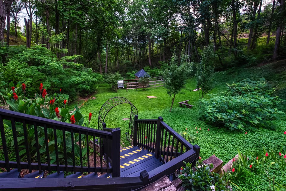 Dreamy Garden Retreat awaits. Explore lush greenery and vibrant blooms in your private outdoor oasis!