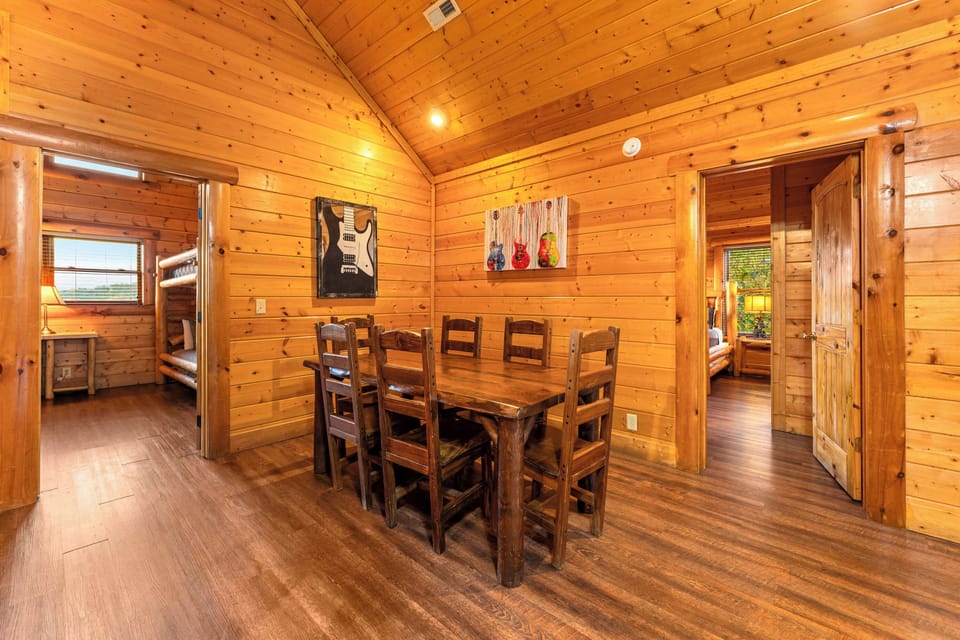Gather around the rustic wooden table for memorable meals and laughter!