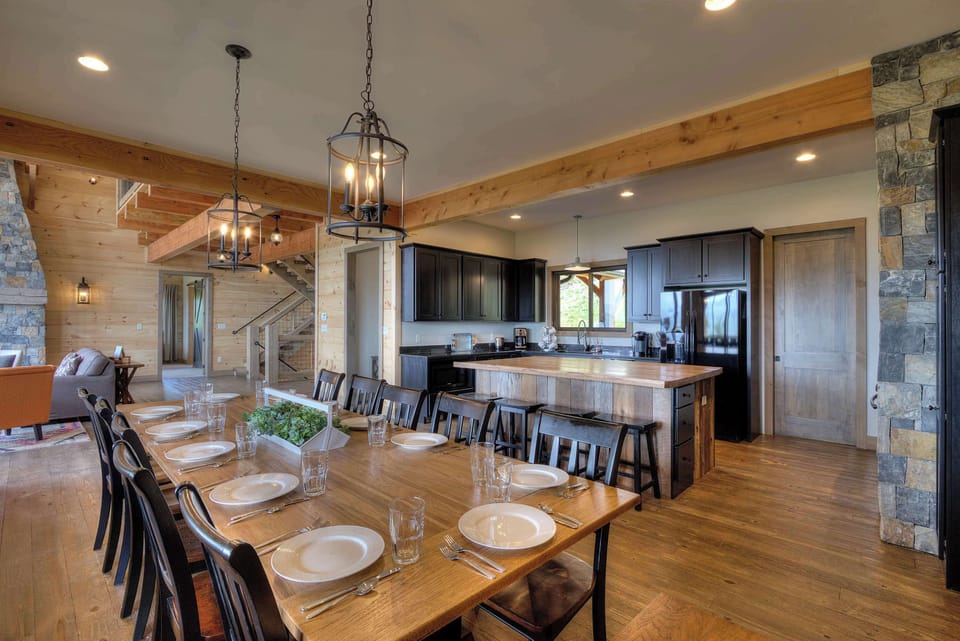 Gather around for unforgettable meals with rustic charm and scenic views!