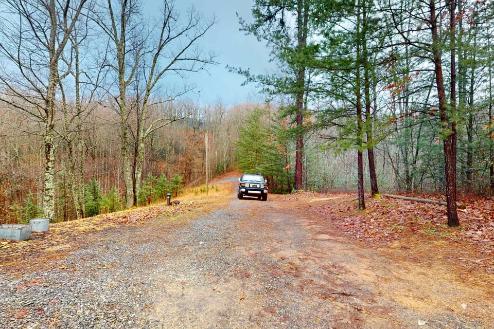 Experience a scenic path surrounded by nature, welcoming you to your getaway!