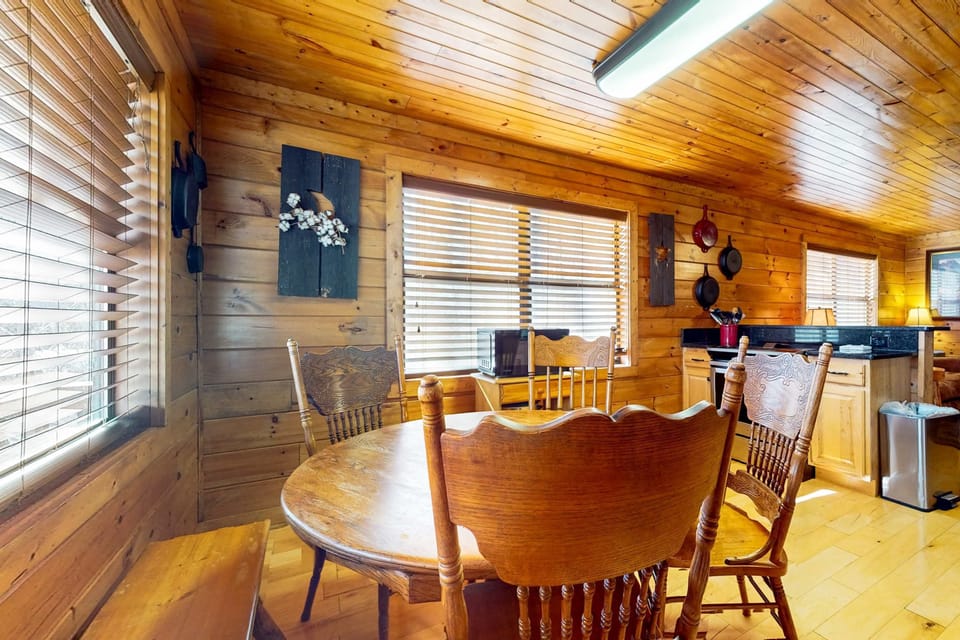 Enjoy meals surrounded by warm wood accents and inviting natural light!