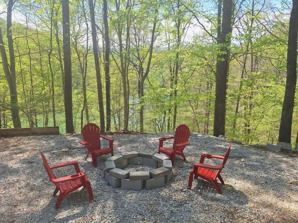 Outdoor fire pit awaits. And, gather around the fire, savor stories, and soak in nature’s beauty!