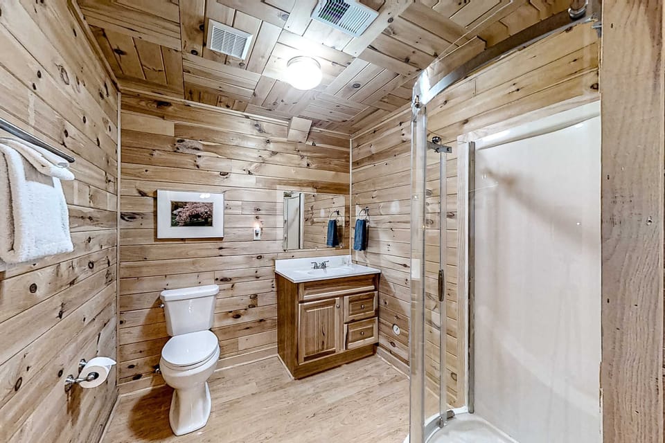 Natural wood accents and modern fixtures invite you to refresh and unwind!