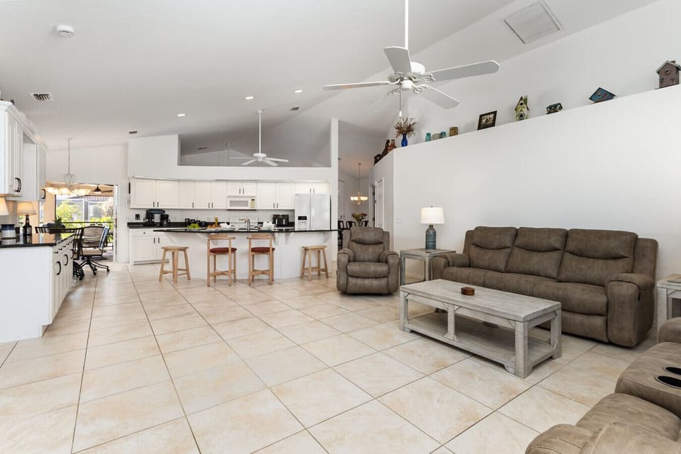 Open-concept living with vaulted ceilings and plenty of room to unwind.
